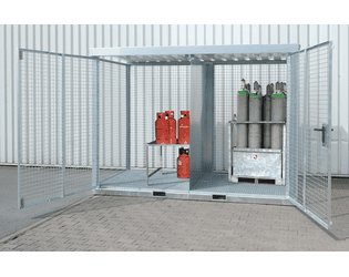 Box pour bouteilles de gaz type GFC-E/G avec plancher en caillebotis de différentes tailles