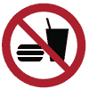 Verbotsschild Essen und Trinken verboten, Ø 200 mm, selbstklebend, ISO 7010, wetterfest