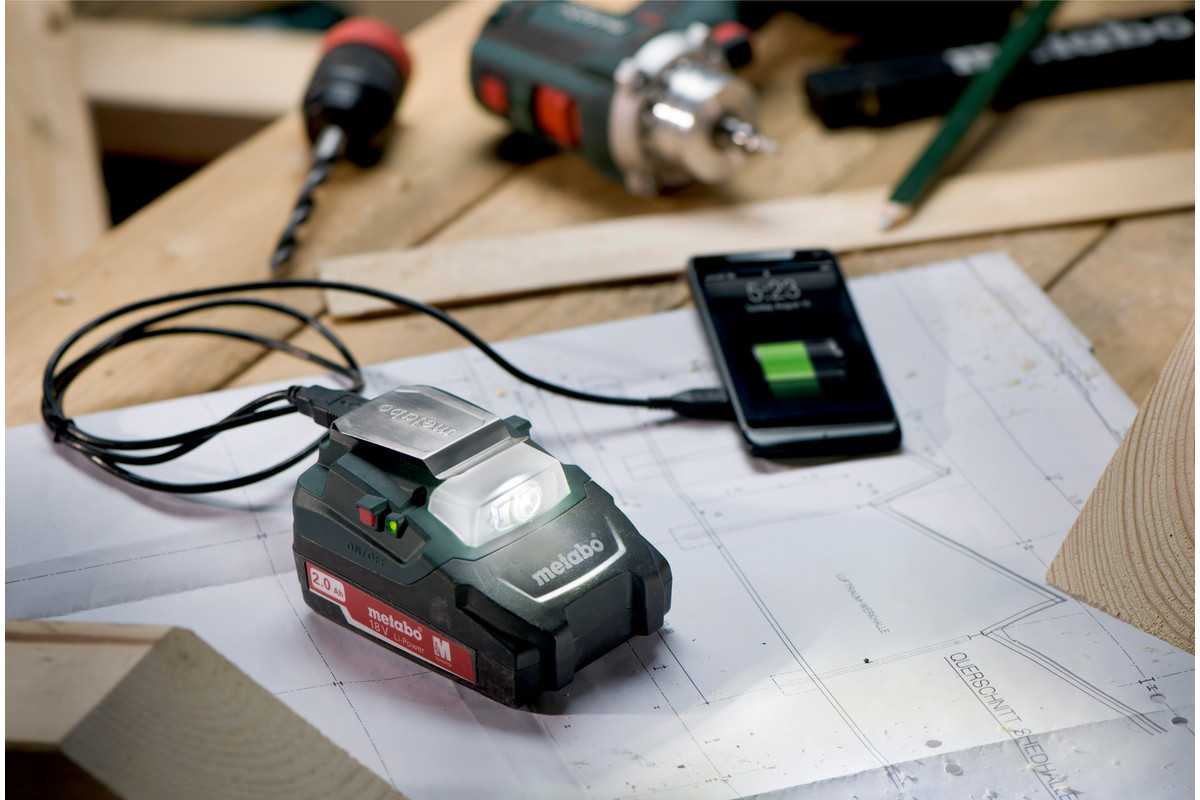 Metabo Akku-Power-Adapter PA 14.4-18 LED-USB, 14.4 - 18 V, ohne Akku