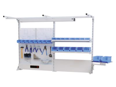 Bedrunka+Hirth Multi-Wand-Aufbau mit Magnetwand und Schwenkarm, BxTxH 2000 x 750 x 1250 mm
