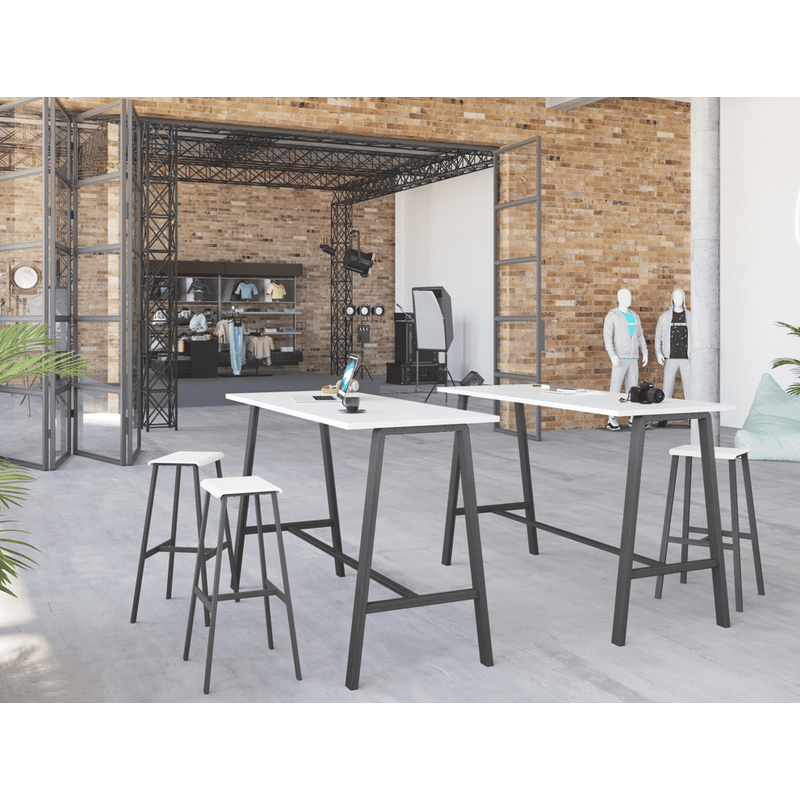 Tabouret de bar Loris avec repose-pieds, lot de 2, design industriel, 640 x 390 x 770 mm, en 2 couleurs
