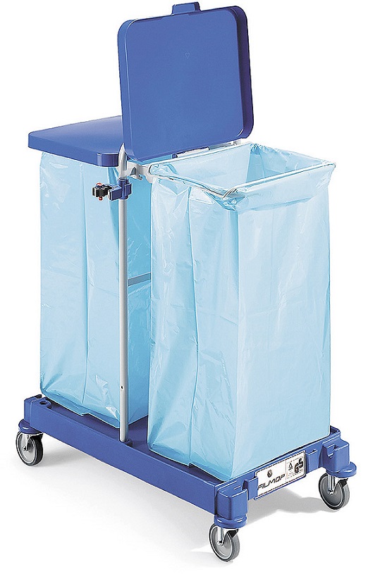 Wagen für Abfälle mit Halter für 2 Müllsäcke à 120 l