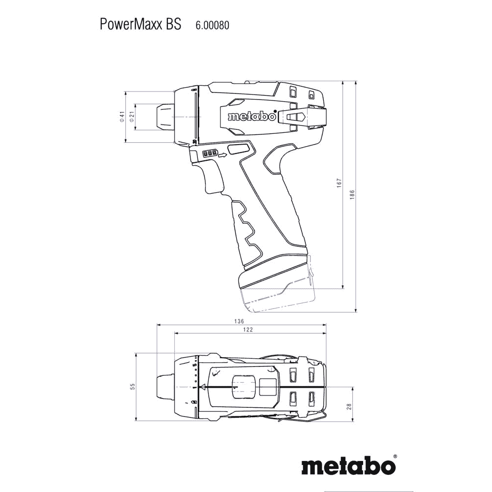 Metabo Akku-Bohrschrauber PowerMaxx BS Basic Set 12 V mit 2x Li-Power Akkus (12 V / 2.0 Ah), Ladegerät LC 24 und mobiler Werkstatt