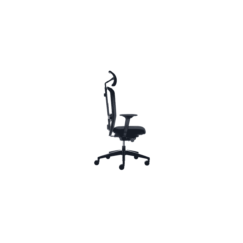 Chaise de bureau Interstuhl LX216 avec dossier en résille et accoudoirs 4D, noir