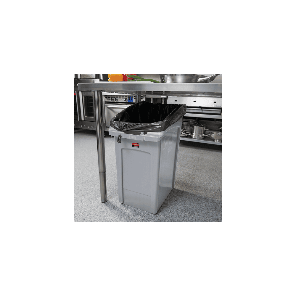 Poubelle Slim Jim sous le comptoir, gris, capacité 87 litres, 560 x 400 x 762 mm