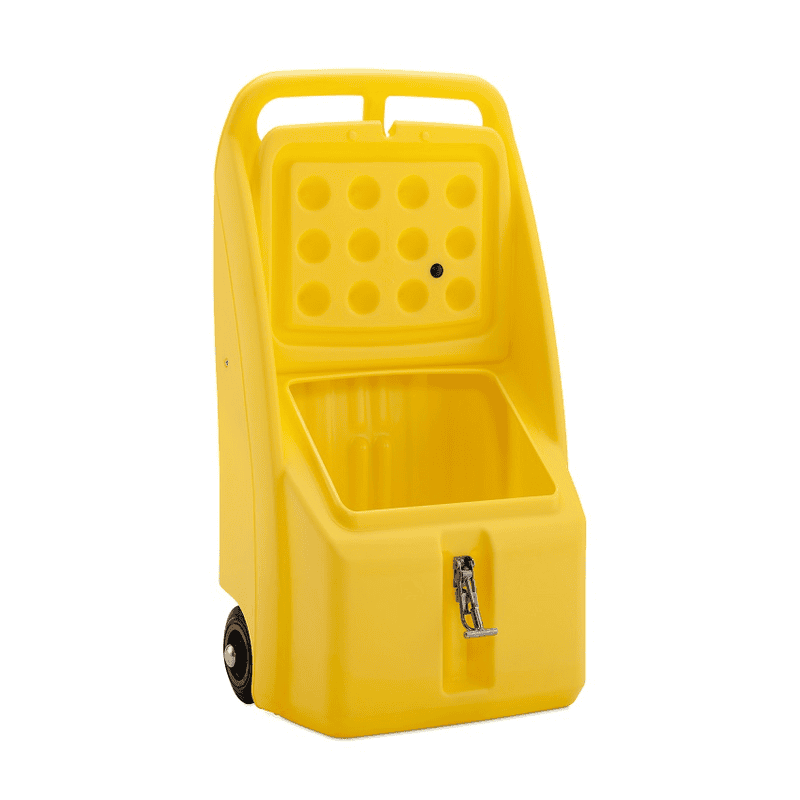Mobiler Streugutwagen Go-Box 70 | 70 l Ladekapazität | einsetzbar für Winterdienst sowie auch auch als mobile Notfallbox für Bindemittel