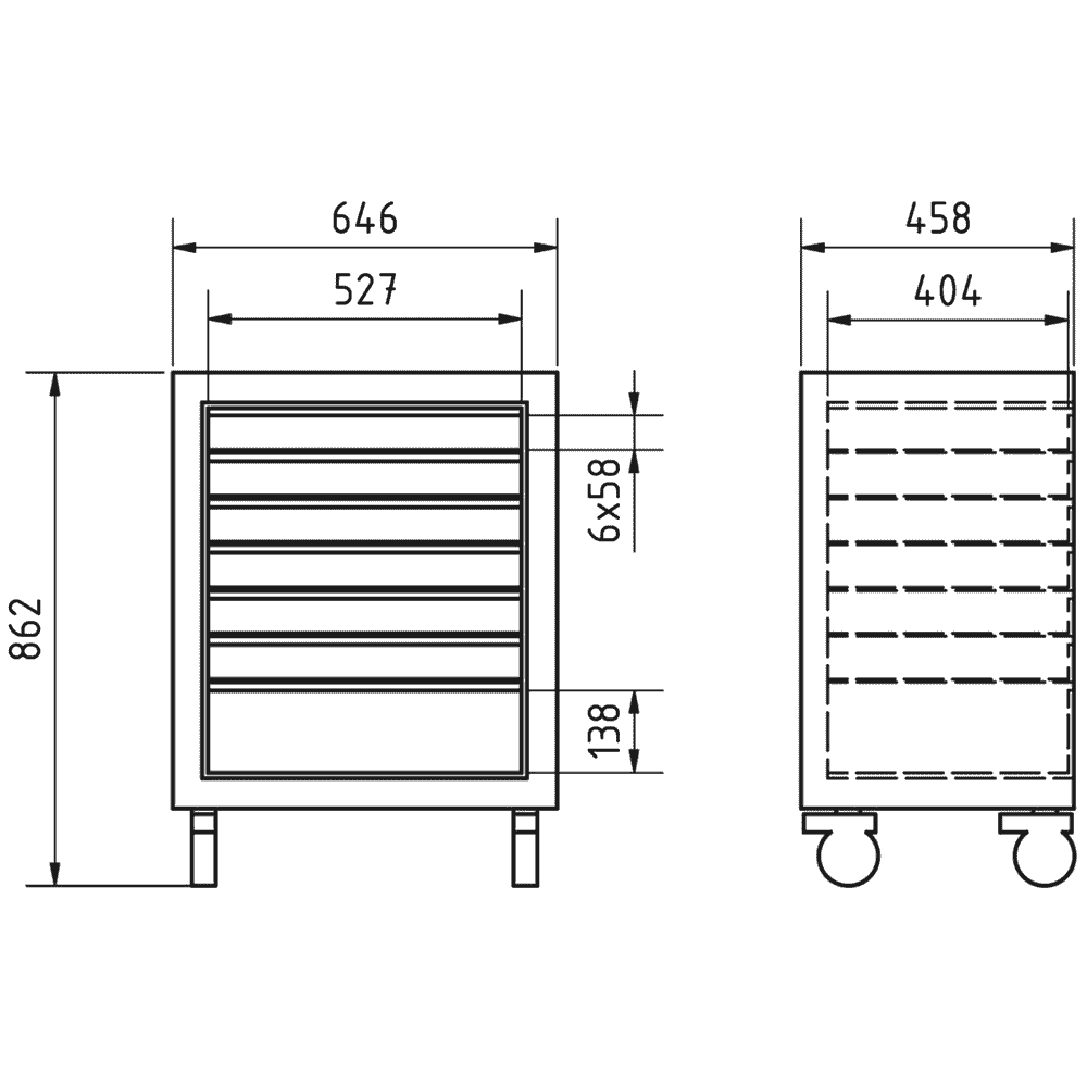 KRAFTWERK MOBILIO Chariot d'atelier avec caisson inférieur, 7 tiroirs, sans outils, disponible en 2 couleurs