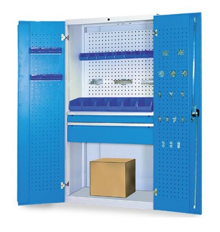 Bedrunka+Hirth Multi-Funktionsschrank mit 2 Flügeltüren und Schubladen, Tiefe 500 mm, Nutzhöhe 1719 mm, R 36-16, 980 x 500 x 1838 mm