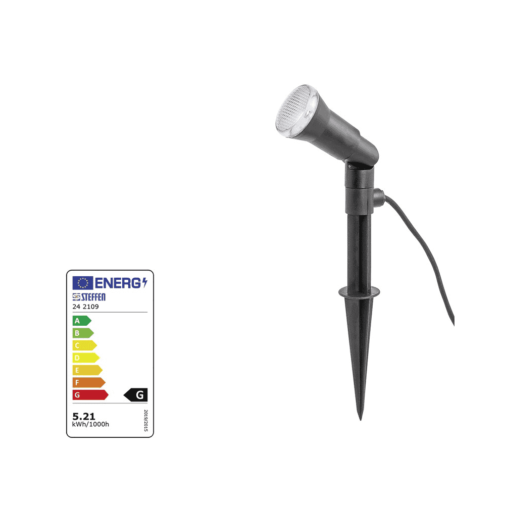 Steffen GardenLine Spot mit LED-Lampe 6W, 400lm, 4000K, H05RN-F, 3 m Kabel