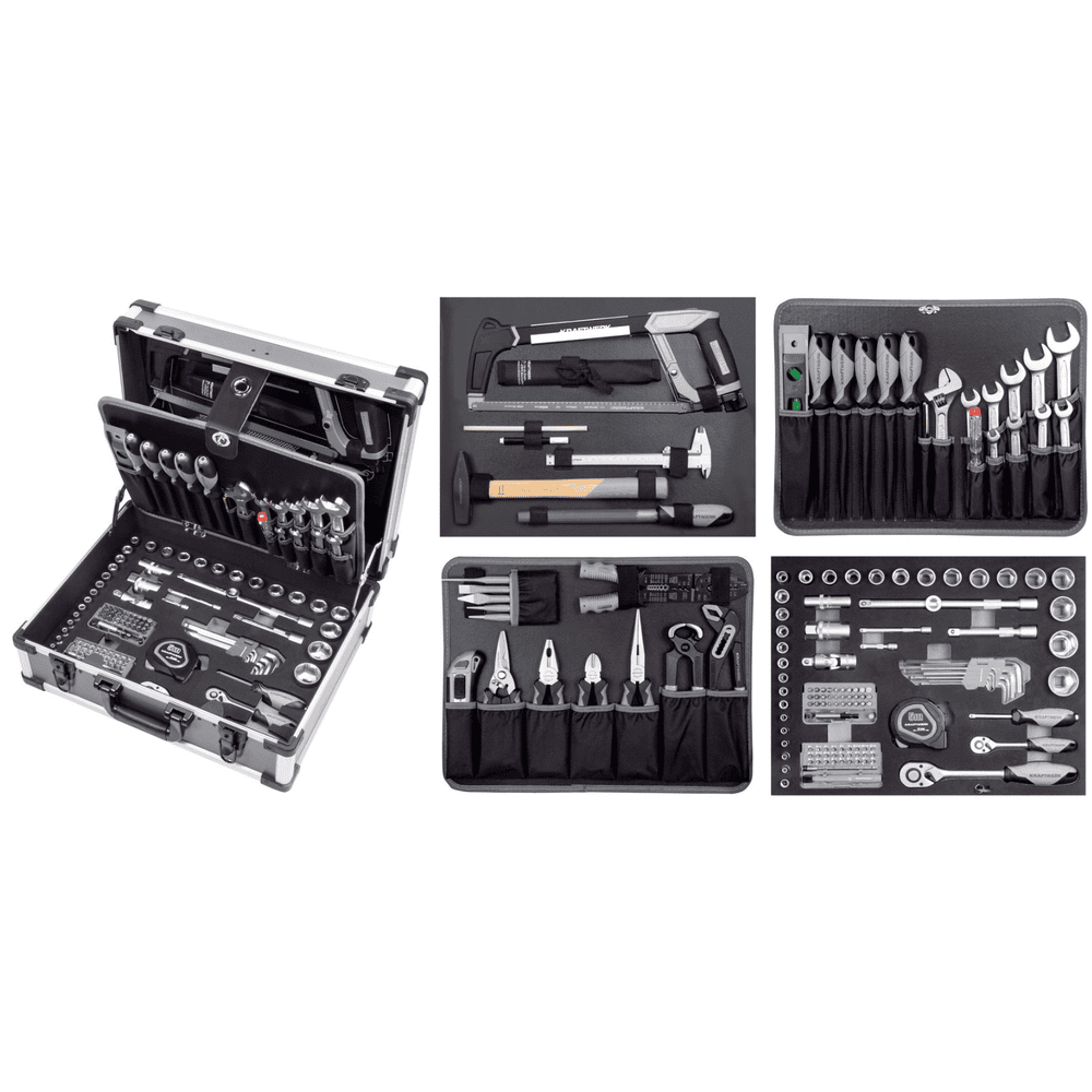 KRAFTWERK BASIC-Werkzeugkoffer, inkl. Werkzeug, B147, 1/4"+1/2", 158-teilig