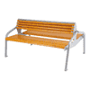 Banc double en bois et acier galvanisé à chaud 
