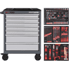 KRAFTWERK BT LINE Werkstattwagen BT700 7 Schubladen mit PB, inkl. Werkzeug, 198-teilig, BxTxH 719 x 474 x 1000 mm
