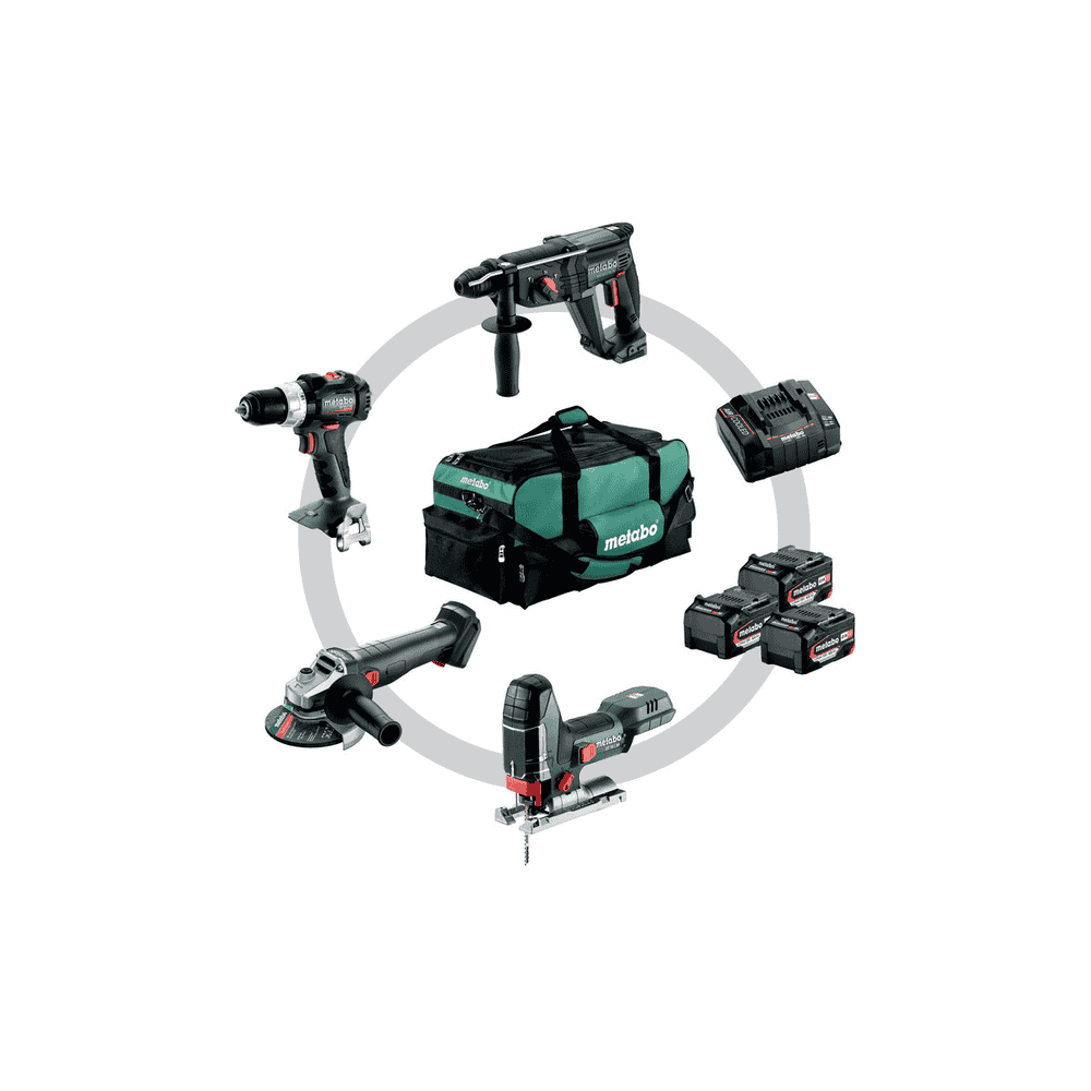 Metabo Combo Set "Bauhandwerk 4.3", 18 V Akku-Maschinen im Set mit 3x Li-Power Akkus 4.0 Ah