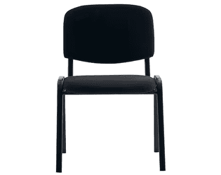 Chaise visiteur Arws C20, empilable, dossier et assise en tissu, noir