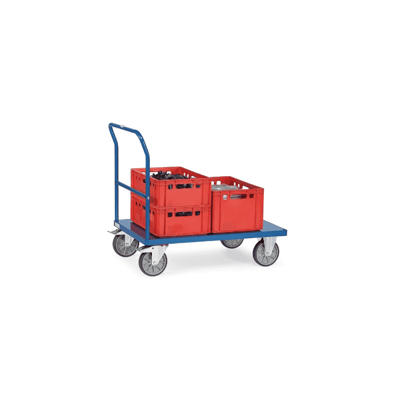 Fetra Schiebebügelwagen mit Stahlblech-Plattform, Tragkraft bis 600 kg, vier verschiedene Grössen