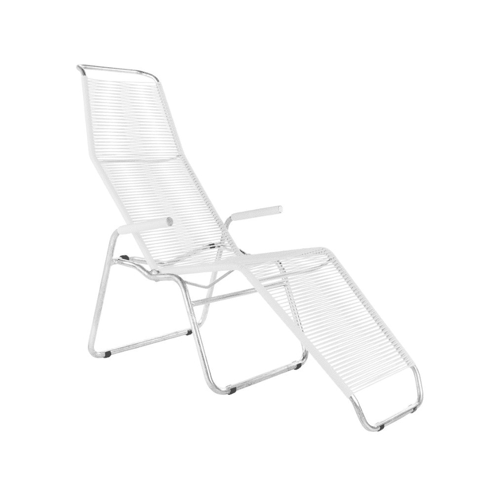 Schaffner Chaise longue spaghetti BRISSAGO, patins avec accoudoirs, empilable