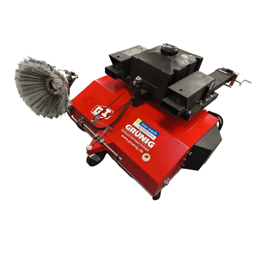 GRÜNIG GSE-1500 Balayeuse autopropulsée à monter sur chariot élévateur, largeur de travail 1500 mm, système de pulvérisation d'eau 100 l, bac à déchets 260 l