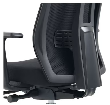 Chaise de bureau Phoenix avec accoudoirs, mécanisme synchrone automatique, noir, réglable en hauteur