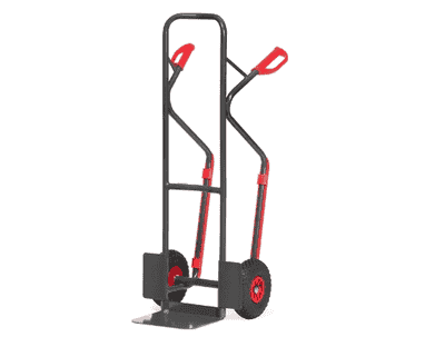 Diable "GREY EDITION", en tube d'acier, hauteur 1300 mm, patins en plastique, bavette standard