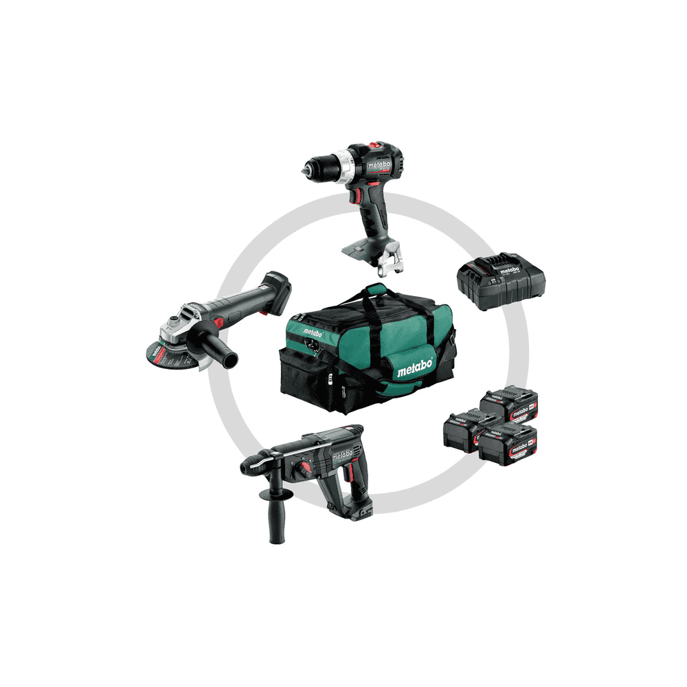 Metabo Combo Set "artisanat du bâtiment 3.1", machines à batterie 18 V en set avec 3x batteries Li-Power 5.2 Ah