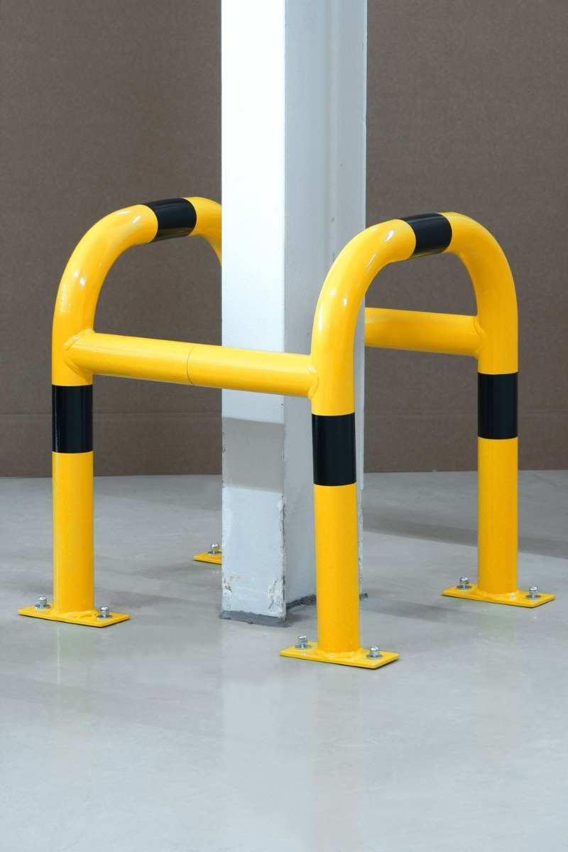 Stahl-Pfostenschutz, gelb-schwarz, 620 x 520 x 600 mm
