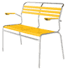 Schaffner SÄNTIS banc avec lattes, structure en tube d'acier galvanisé à chaud, disponible en plusieurs versions