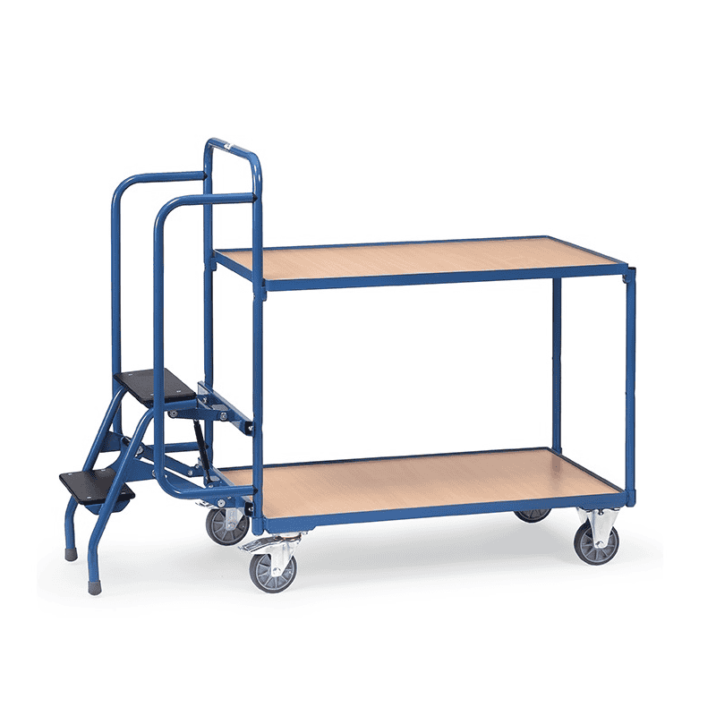 Fetra Kommissionierwagen klein mit 2 oder 3 Ladeflächen, Tragkraft 250 kg, 1322 x 611 x 1155 mm