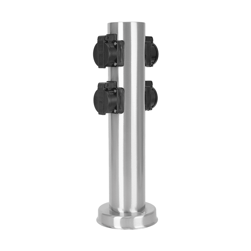 Steffen GardenLine Energiesäule Inox mit 4 x Steckdosen T13, IP55