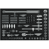 KRAFTWERK BASIC LINE EVA Insert pour clés à douille 1/4" + 1/2", 600 x 400 mm, 164 pièces