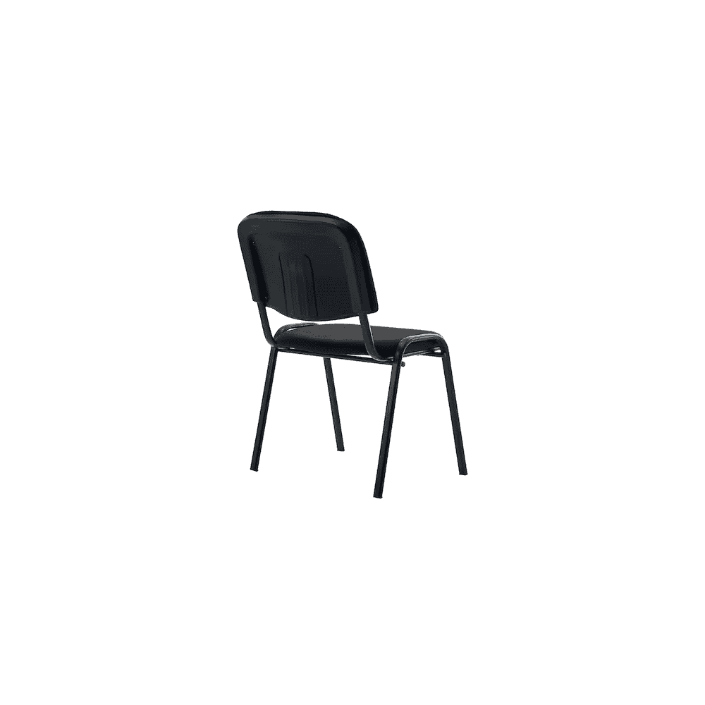 Chaise visiteur Arws C20, empilable, dossier et assise en tissu, noir