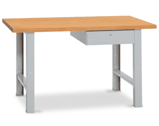 KRAFTWERK Werkbank MODULAR 1500 mit 1 Schublade, Arbeitsplatte Buche Multiplex, BxTxH 1500 x 700 x 840 mm