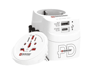 Steffen SKROSS Reiseadapter World - World, 3-polig, max. 7 A, weiss
