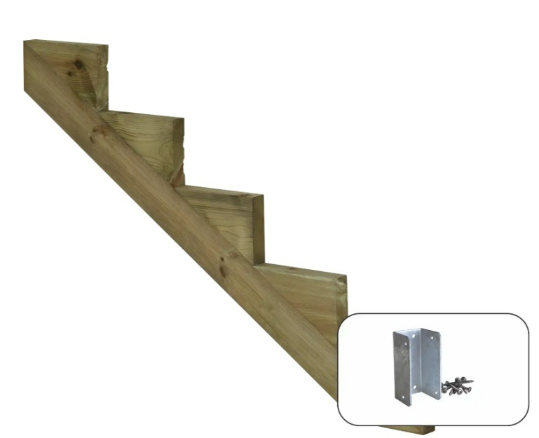 PLUS Limon d'escalier à 34,2°, profondeur de marche 250 mm, disponible en plusieurs versions