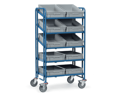 Chariot à bacs européens , 935 x 666 x 1686 mm, capacité de charge 300 kg, avec bacs