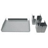 Organisation-Utensilien-Set für Schreibtische, silber