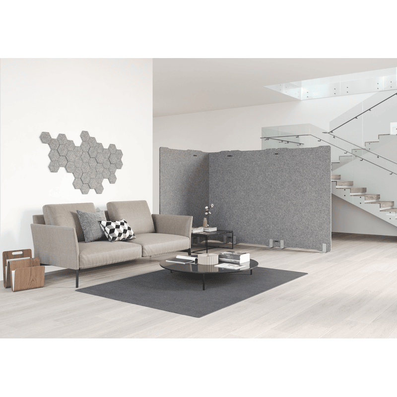 Cloison acoustique droite avec lanières en cuir, sur pied, 1000 x 25 x 1800 mm