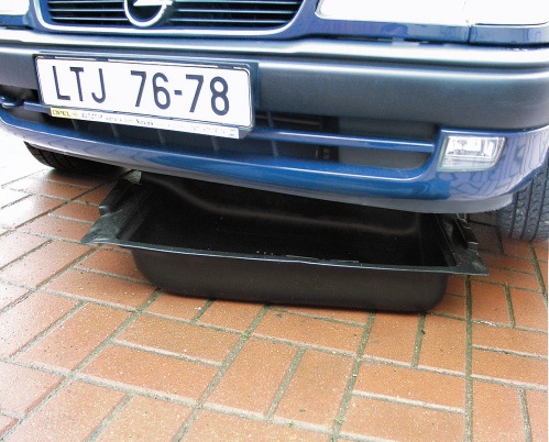 PE-Auffangschale 16 l, flach, für Ölwechsel und Werkstatt, schwarz, 800 × 460 × 100 mm