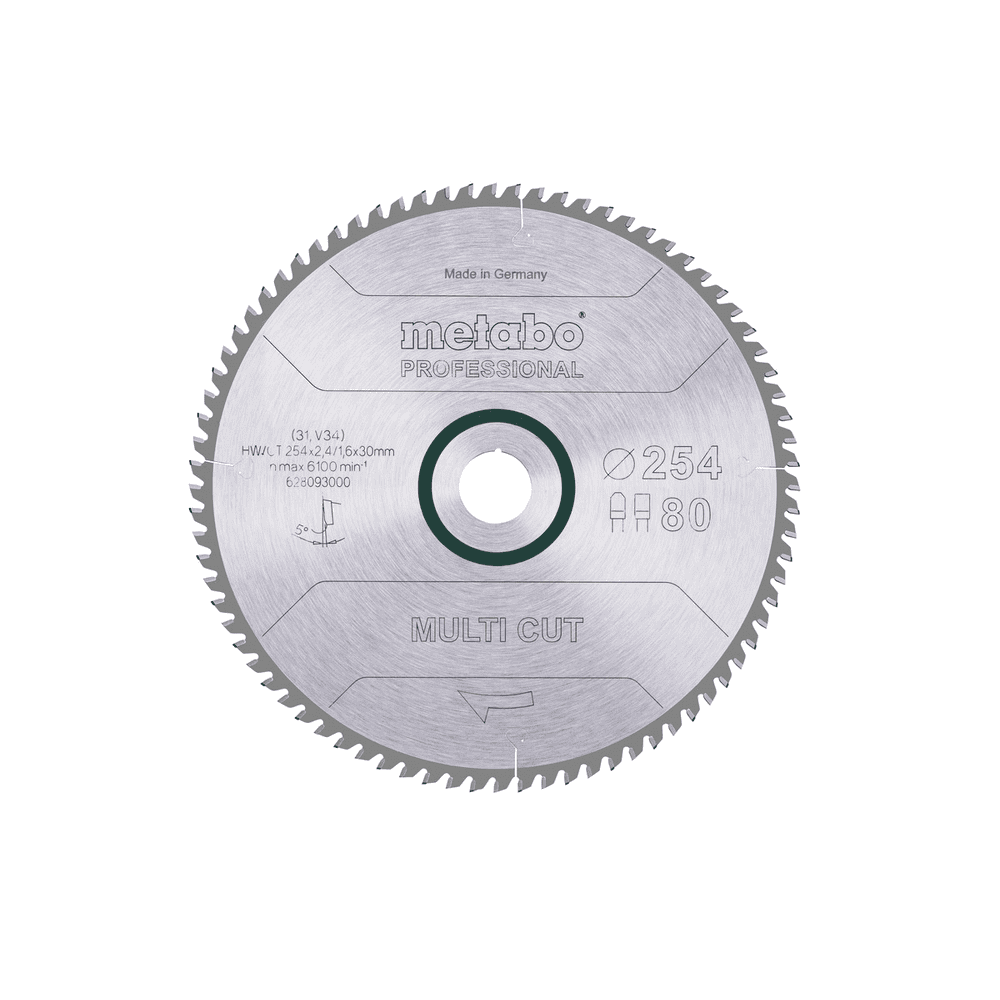Metabo Kreissägeblatt "Multi Cut - Professional" 254 x 30 mm, Z80, FZ / TZ, 5°