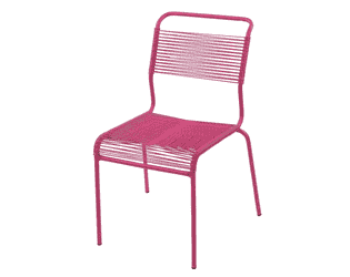Schaffner Chaise Spaghetti Säntis sans accoudoirs, en tube d'acier galvanisé et revêtu, disponible en plusieurs versions