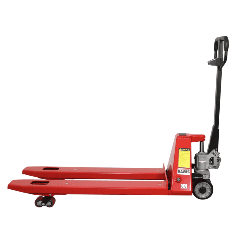 RAVAS Handhubwagen iPT Essential / Palettrolli mit Waage, Tragkraft 2000 kg, Anzeigeschritt 0,5 - 1 kg