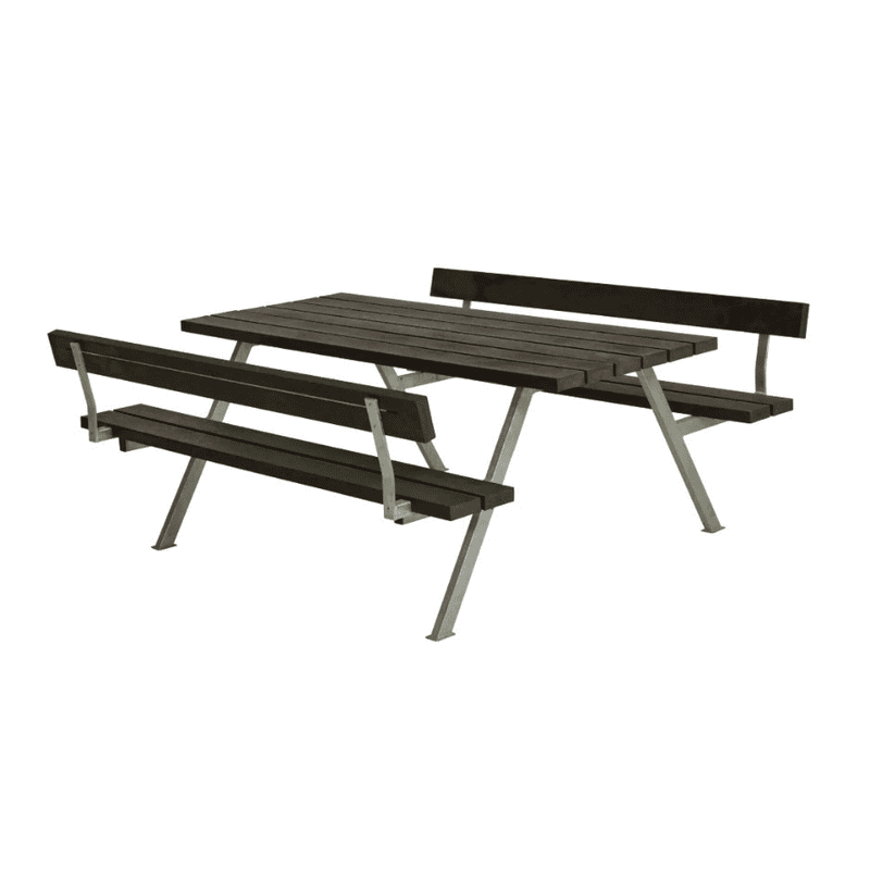 PLUS Alpha Ensemble de mobilier de jardin RePlast, noir, disponible en plusieurs modèles