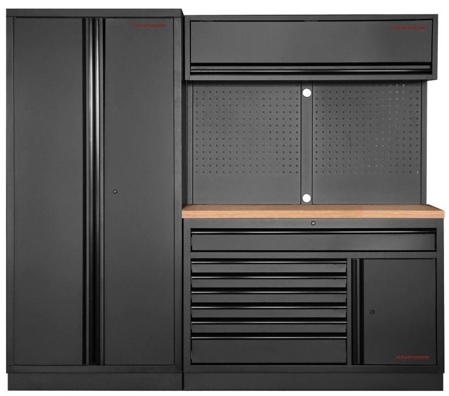 KRAFTWERK MOBILIO BLK Combiné 2 éléments large, paroi perforée, LxLxH 488 x 2275 x 2000 mm
