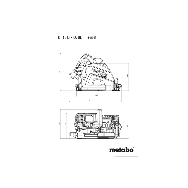 Metabo Akku-Tauchkreissäge KT 18 LTX 66 BL, 18 V in fünf Ausführungen