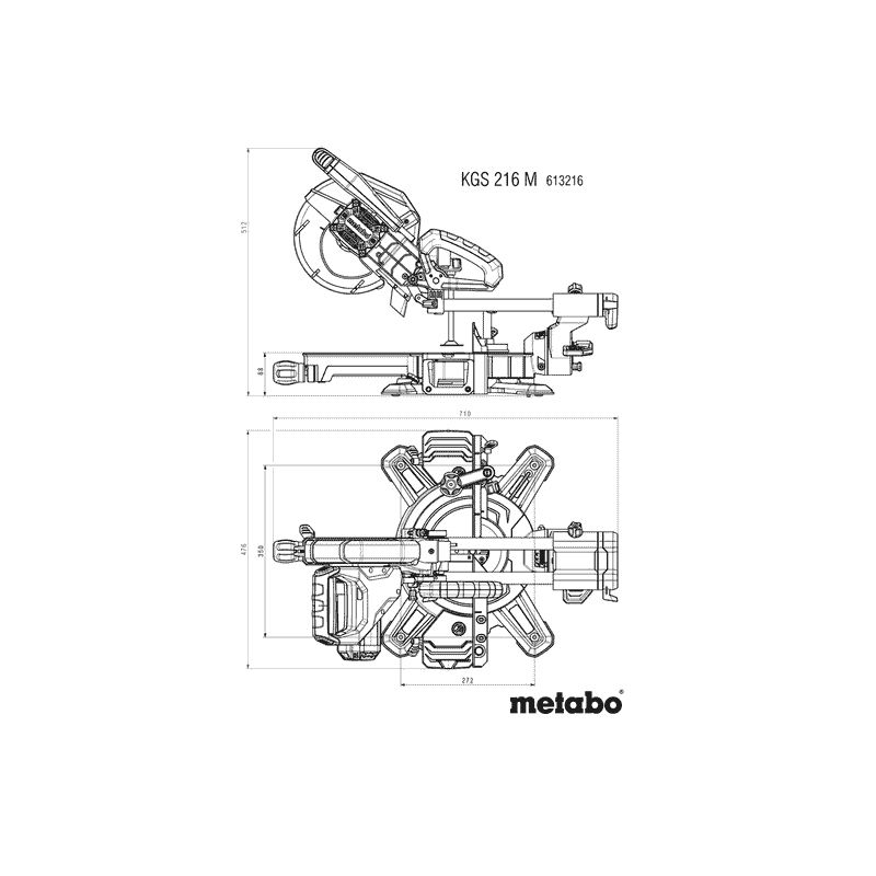 Metabo Kappsäge KGS 216 M, mit Zugfunktion, 1200 Watt