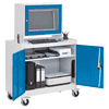 Bedrunka+Hirth Mobiler Computerschrank mit Monitoraufsatzgehäuse für 24'' Monitor, 1000 x 500 x 1575 mm