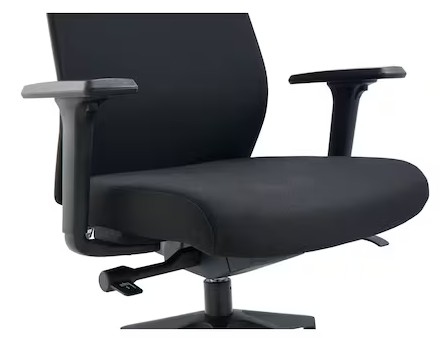 Chaise de bureau Phoenix avec accoudoirs, mécanisme synchrone automatique, noir, réglable en hauteur