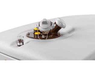 Domdeckel (Stahl) mit 2 Gewindenippeln - Zubehör für CUBE Schmierstofftank Slimline