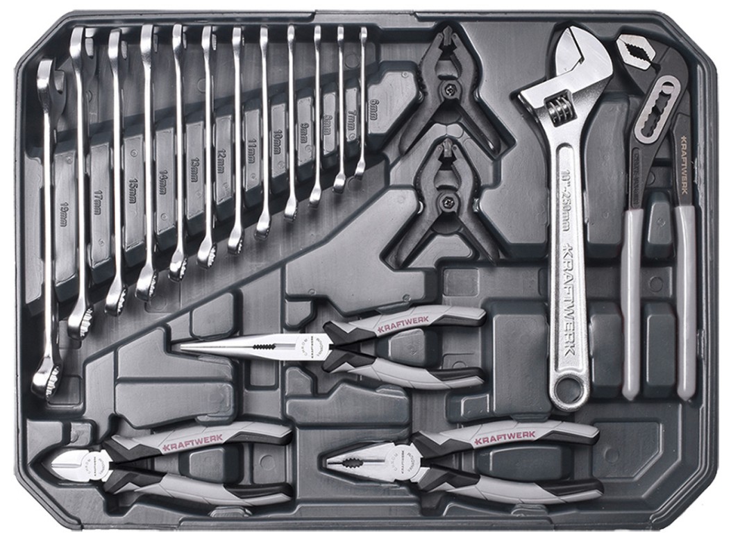 KRAFTWERK BASIC LINE Werkzeugkoffer, 1/4" + 1/2", inkl. Werkzeug, 266-teilig