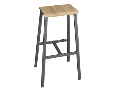 Barhocker Loris mit Fussstütze 2er-Set, Industrial-Design, in 2 Farben