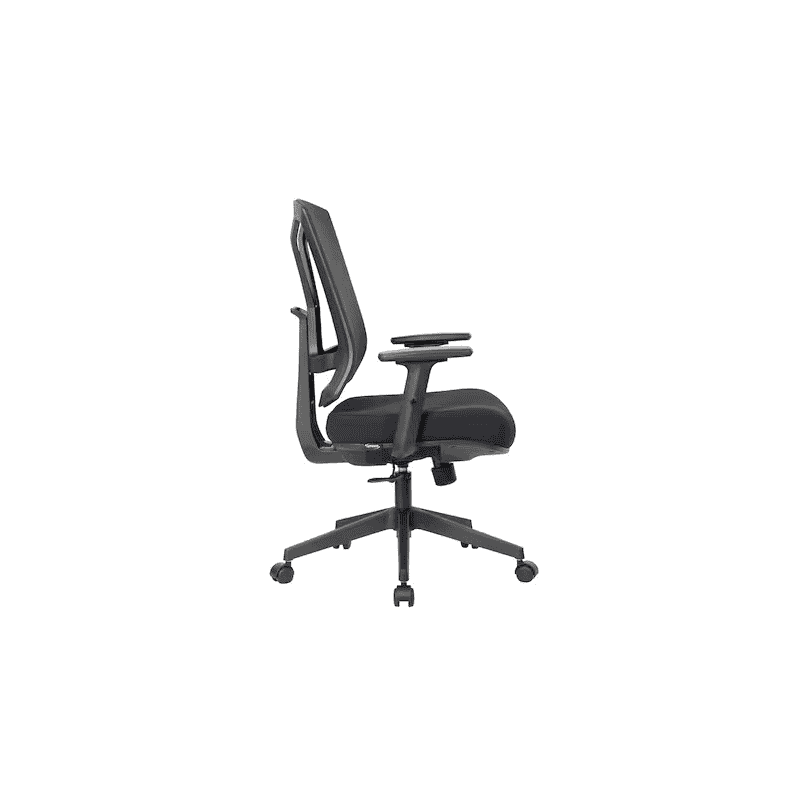 Chaise de bureau Orion II avec accoudoirs, dossier rembourré, noir